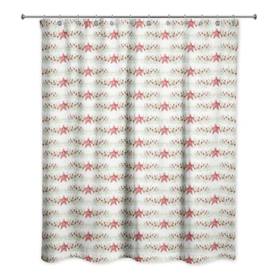Star Holly Pattern Shower Curtain