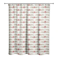 Star Holly Pattern Shower Curtain