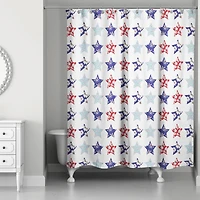 Floral Stars Pattern Shower Curtain