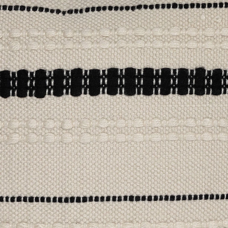 White & Black Outdoor Handloom Woven Square Cushion