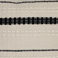 White & Black Outdoor Handloom Woven Square Cushion