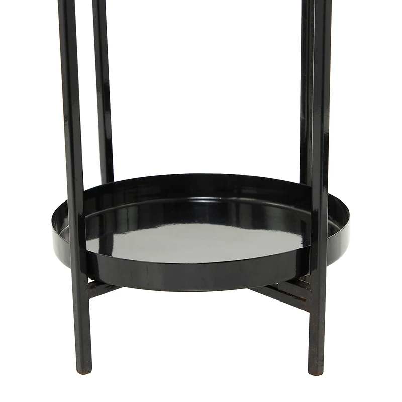 Black Metal Modern Planter, Set of 2" 32", 24"