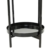 Black Metal Modern Planter, Set of 2" 32", 24"