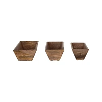 Hello Honey® Natural Hand-Carved Mango Wood Trugs Set