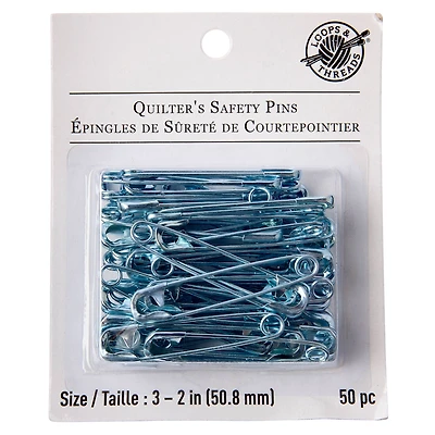 12 Packs: 50 ct. (500 total) 2" Silver Quilter's Safety Pins by Loops & Threads™