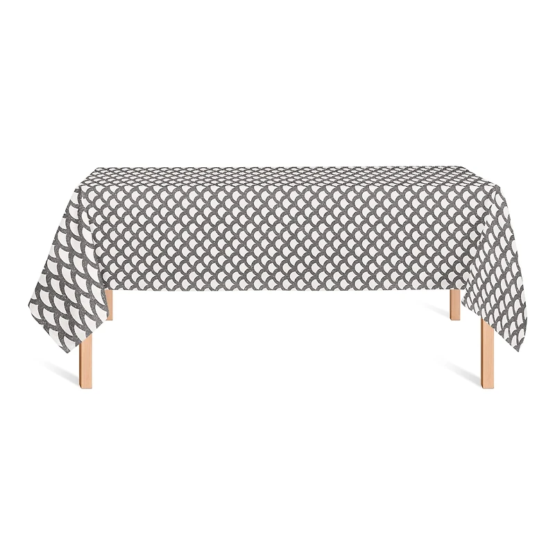 Neutral Scallop Pattern Tablecloth