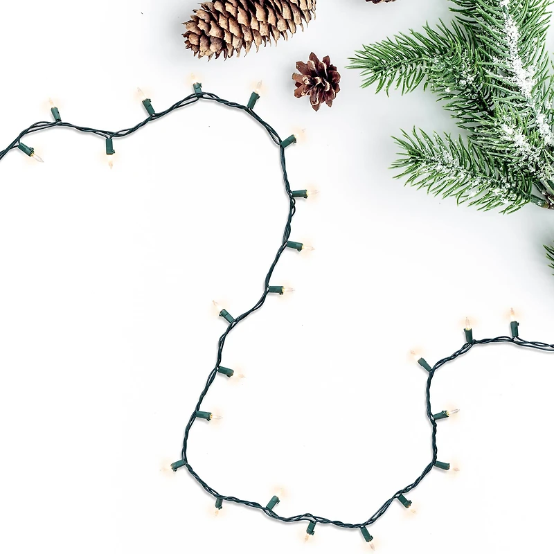50ct. Mini Christmas String Lights with Green Wire