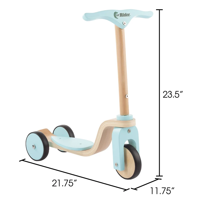 Toy Time Blue Wooden Kick Scooter