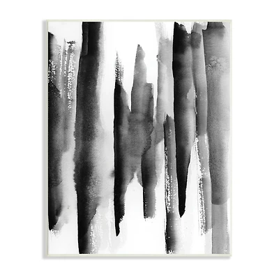 Stupell Industries Modern Black Ink Abstract Landscape Watercolor over White Wall Plaque
