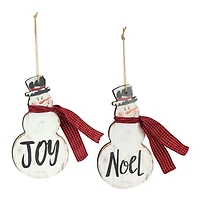 6ct. 7.25" Joy & Noel Snowman Ornaments