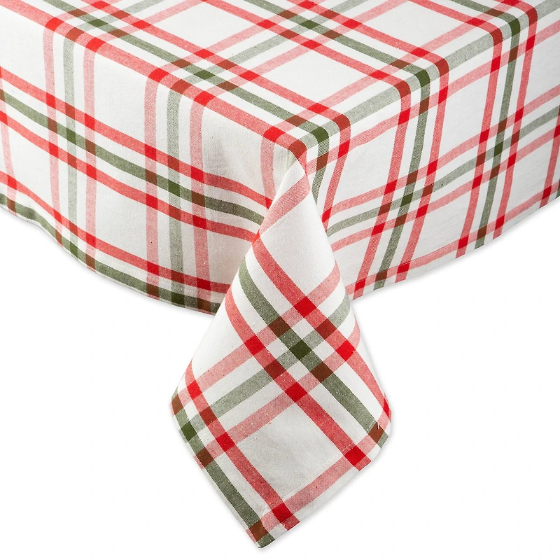 DII® Nutcracker Plaid Tablecloth