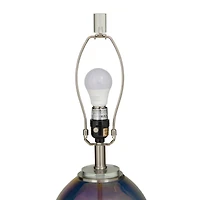 Blue Glass Table Lamp Set of 2 14", 23"