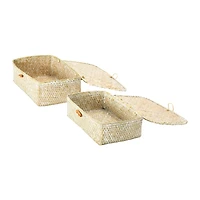 Hello Honey® Whitewashed Hand-Woven Seagrass Boxes with Lids & Toggle Closure Set