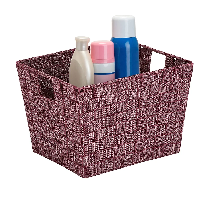 Simplify Lurex Striped Woven Storage Bin