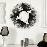 22" Halloween Ghost & Bats Twig Wreath