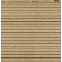 Paper Café Kraft & Black Journal Lines 12" x 12" Cardstock, 15 Sheets