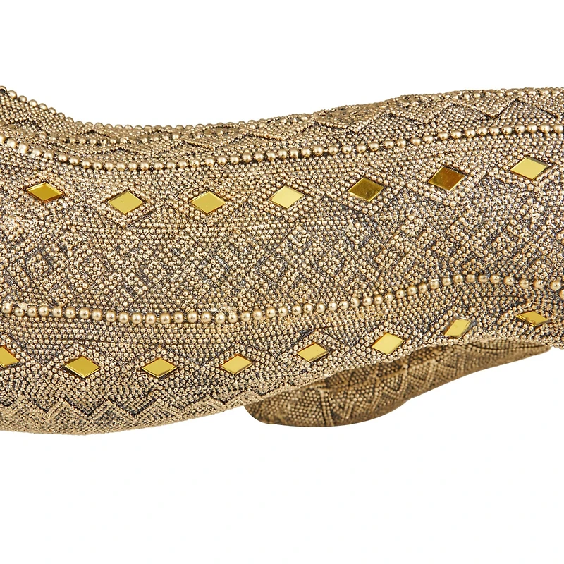 33" Gold Glam Leopard Sculpture