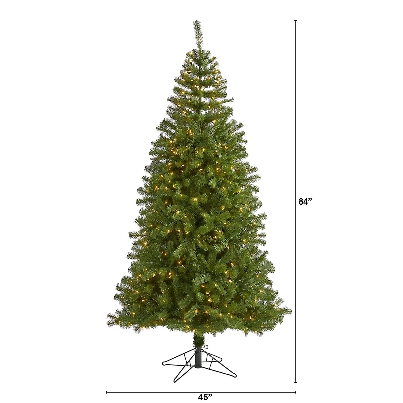 7ft. Pre-Lit Springfield Artificial Christmas Tree, Clear LED Lights
