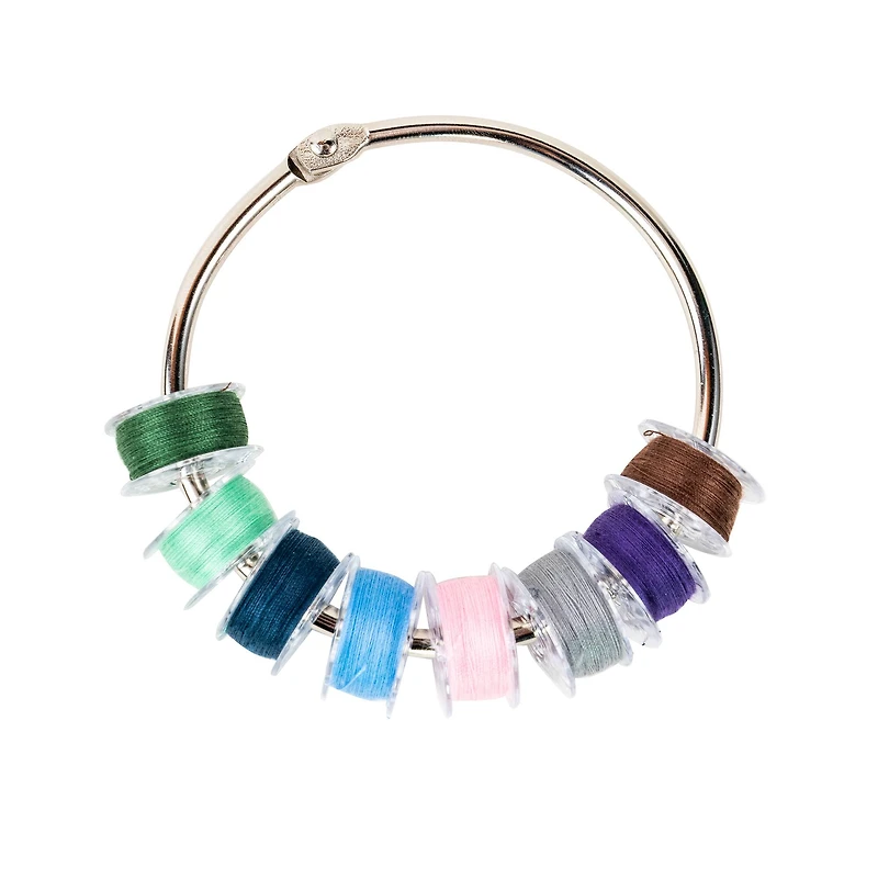 SINGER® Class 15J Sewing Bobbin & Storage Rings Set, Black & White