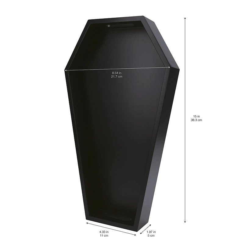 15" Black Coffin Serving Tray by Makery™