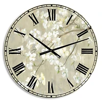 Designart Neutral Dogwood In Spring Farmhouse Wall Clock