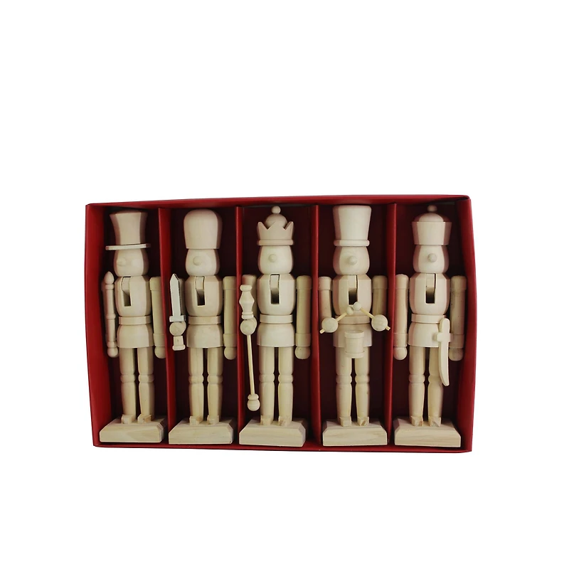 6" Classic 5 Piece DIY Pinewood Nutcracker Set by Make Market®