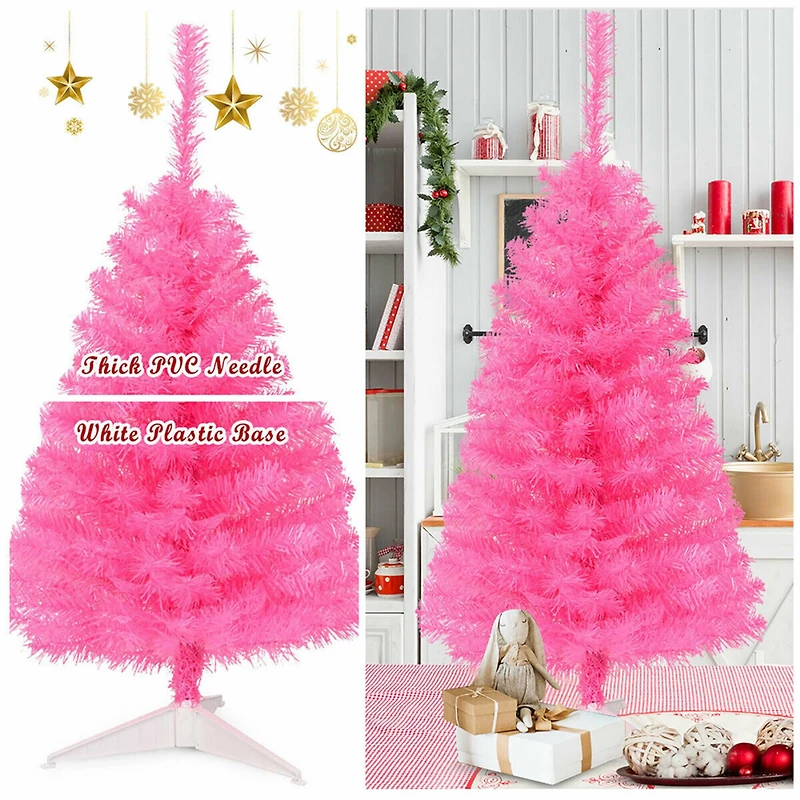 Costway 3ft. Unlit Pink Artificial Christmas Tree