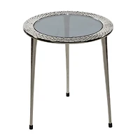 19" Silver Contemporary Aluminum Accent Table