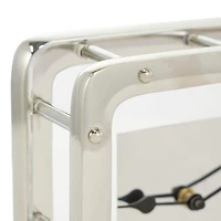 8" Silver Aluminum Geometric Dimensional Open Frame Clock