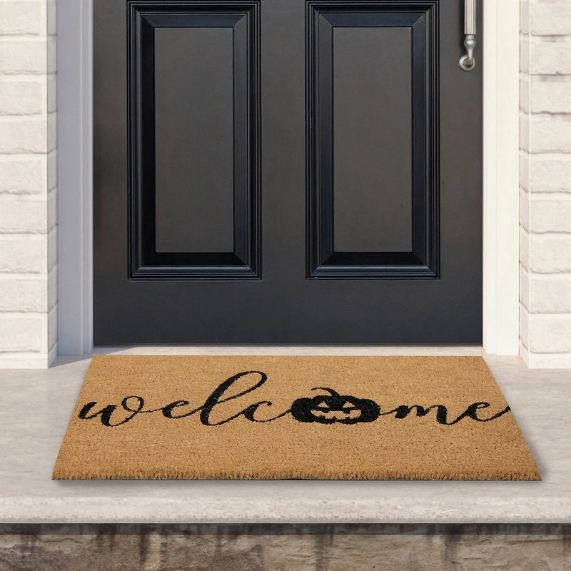 Natural Coir Pumpkin Welcome Halloween Doormat