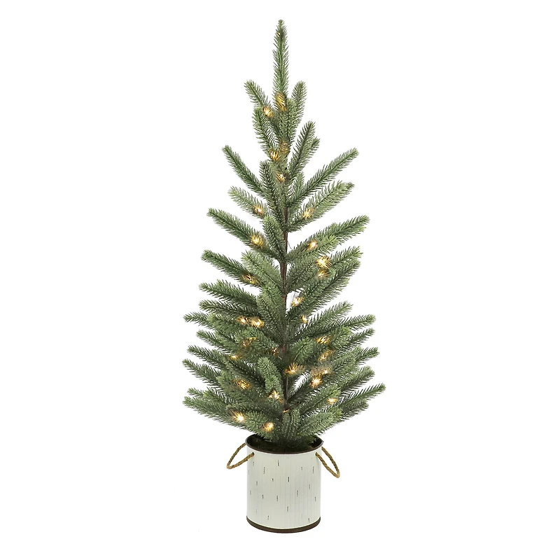 32" Pre-Lit Sugar Pine Accent Tree in Metal Bucket by Ashland®