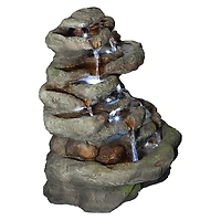Design Toscano Ribbon Ridge Cascading Waterfall Illuminated Garden Fountain