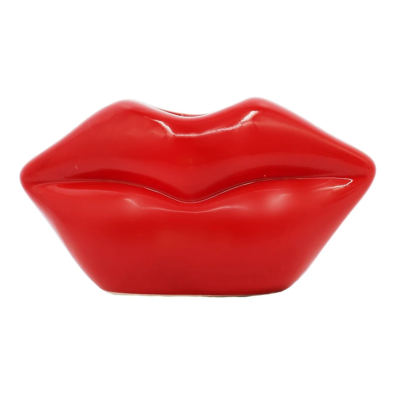 7.25" Red Lips Ceramic Tabletop Vase by Ashland®