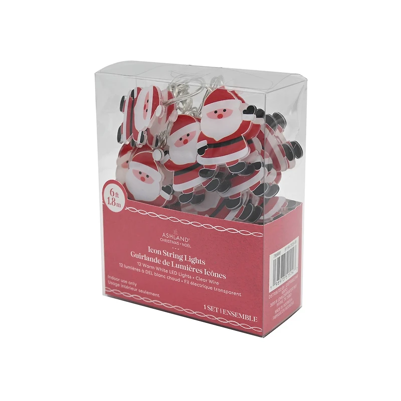 12ct. Double-Sided Santa Icon String Lights by Ashland®