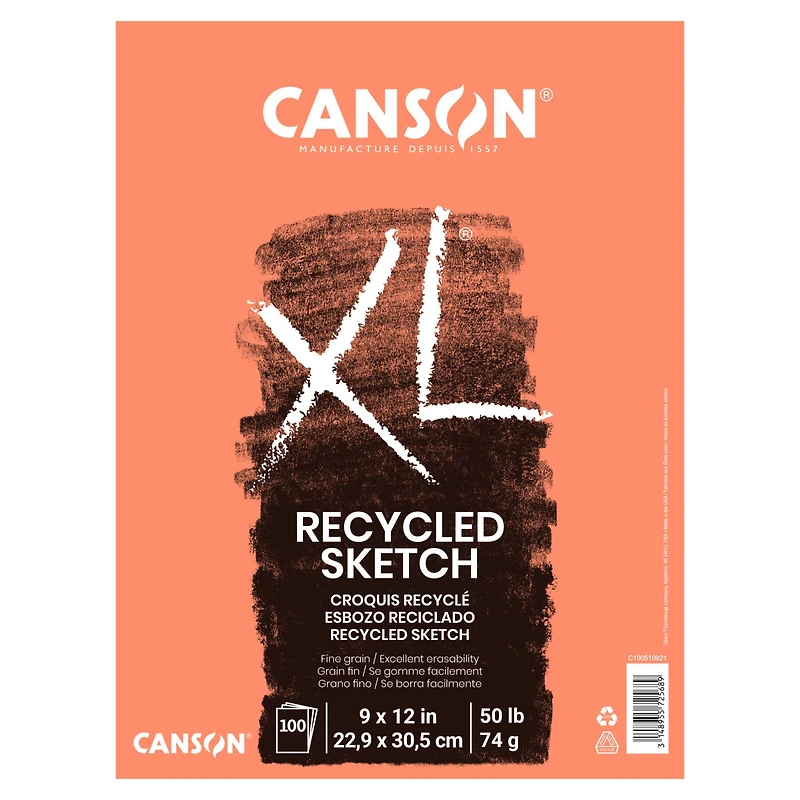 6 Pack: Canson® XL® Recycled Sketch Pad, 9" x 12"