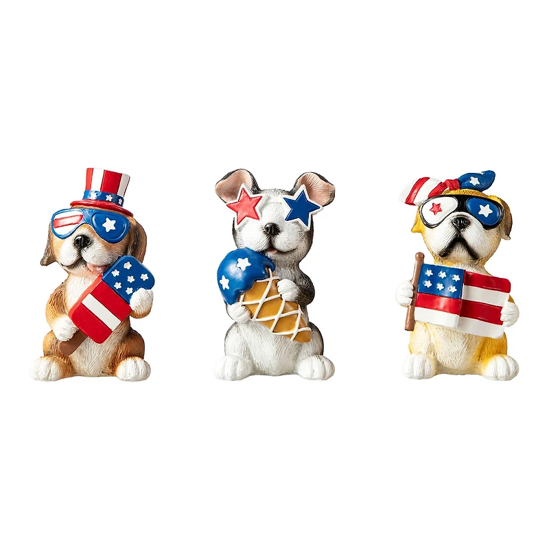 Glitzhome® Patriotic Americana Dog Table Décor Set