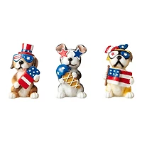 Glitzhome® Patriotic Americana Dog Table Décor Set