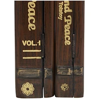 Brown War & Peace Storage Faux Book Box Set