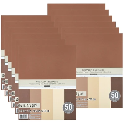 12 Packs: 50 ct. (600 total) Nostalgia 8.5" x 11" Cardstock Paper by Recollections™