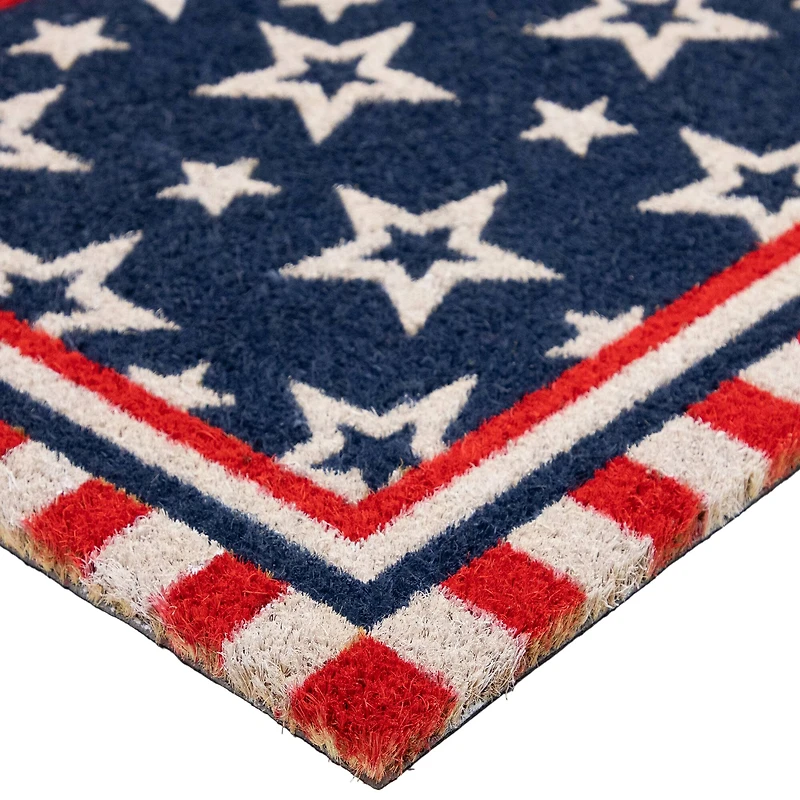 Blue & Red Patriotic Stars & Stripes Border Doormat