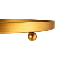 Hello Honey® 13.75" Gold Footed Metal Antiqued Mirror Tray