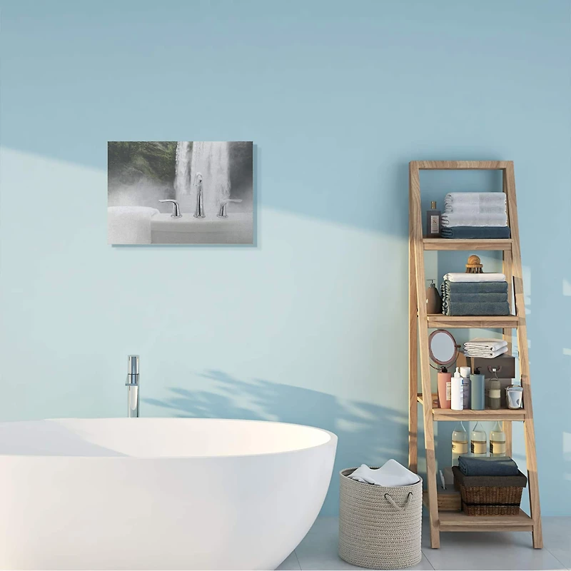 Stupell Industries Waterfall Bath Time Bathroom Canvas Wall Art