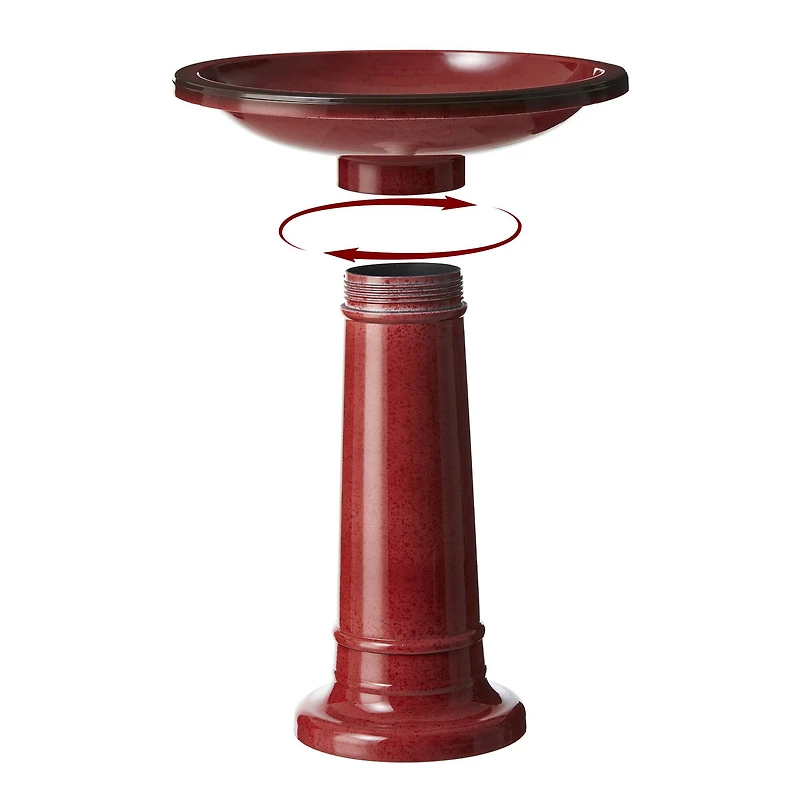 Glitzhome® 21.5" Faux Ceramic Tall Pedestal Birdbath