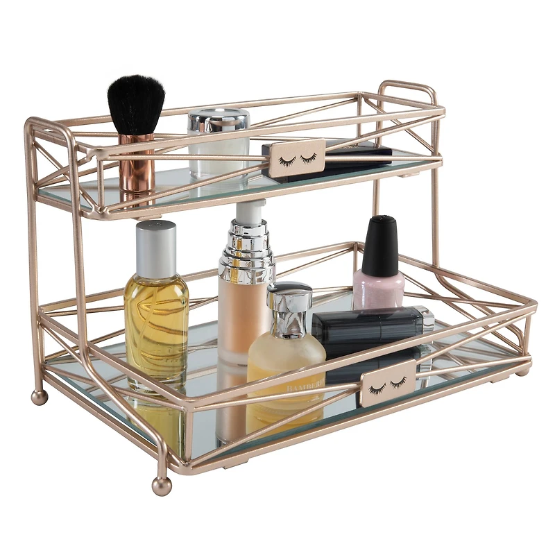 Home Details Rose Gold 2-Tier Vanity Tower