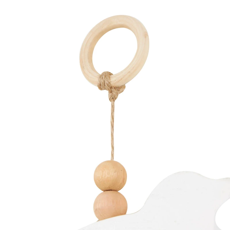 7" x 42" Handmade Black Wood Bird Welcome Sign Wall Décor with Tassel & Bead Accents