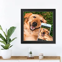 Selfie Golden 1 16" x 16" Black Framed Print Under Plexiglass