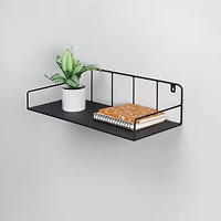 Honey Can Do Black Curved Metal Floating Shelf
