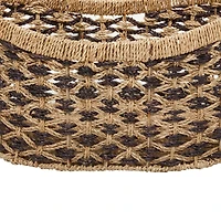 Brown Traditional Woven Sea Grass Storage Basket Set