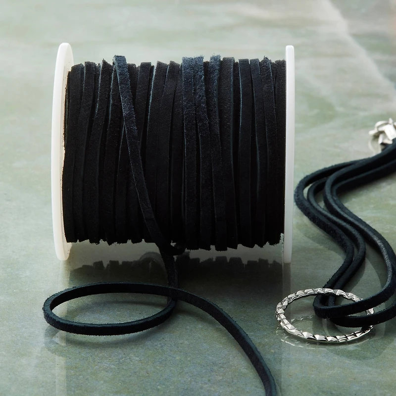 6 Pack: Black Soft Suede Lace Cording by Bead Landing™