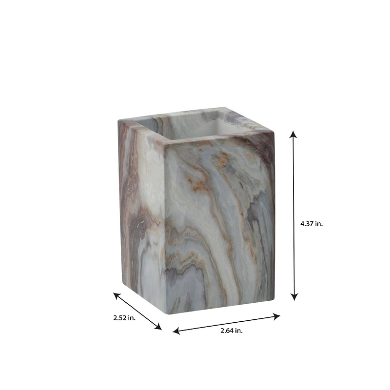 Elle Décor Square Gray Agate Tumbler